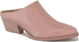 Women's Western Mules Stacked Block Heels Mules Comfort Pointed Toe Backless Slip on Slides Loafer Shoes