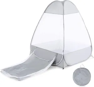 Wurfzelte, Portable Buddhist Meditation Tent Single Mosquito Sit-in Free-Standing Shelter Cabana with Carry Bag, Privatsphäre Toilette Umkleidekabine für Camping & Beach, mit Tragetasche