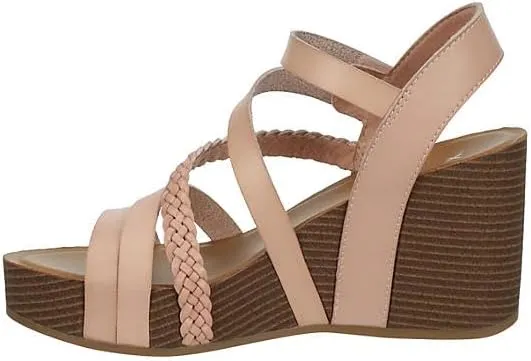 XAPPEAL Maggy - Women's Strappy Leather Open Toe Summer Wedge Sandals
